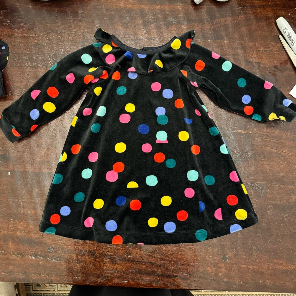 12-18 months Hanna Anderson Polka Dotted Velour Party Dress